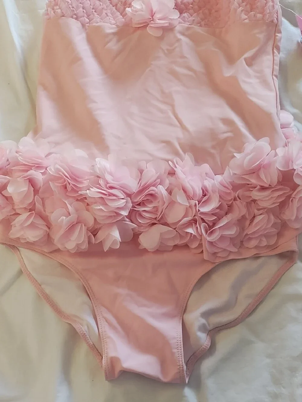 Isobella & Chloe Pale Pink Floral Ruffle Halter One-Piece Bodysuit